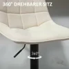 HOMCOM Barhocker 2er-Set, Gepolstert Barstuhl mit Lehne, Stahlgestell, Chenille-Optik, Höhenverstellbare Küchenstühle mit Fußstütze 360° Drehbar Tresenhocker für Küche, Wohnzimmer Beige