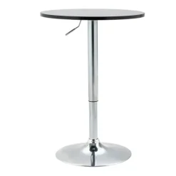 HOMCOM Bartisch Drehtisch rund Esstisch 360° höhenverstellbarer Küchentisch modern Stehtisch Bistrotisch Stahl Schwarz Ø61 x 70-90 cm