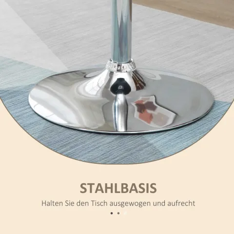 HOMCOM Bartisch Drehtisch rund Esstisch 360° höhenverstellbarer Küchentisch modern Stehtisch Bistrotisch Stahl Schwarz Ø61 x 70-90 cm