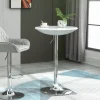 HOMCOM Bartisch moderner Esstisch höhenverstellbarer Bistrotisch Stehtisch Tresentisch Schreibtisch rund Metall ABS-Lackierung Weiß Ø61 x 76-97 cm