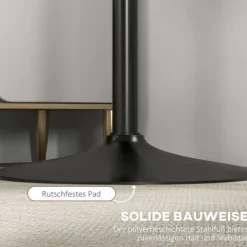 HOMCOM Bartisch Stehtisch Esstisch Runder Tresentisch, Küchentisch für Wohnzimmer, Esszimmer, Stahl, Schwarz, Ø60 x 102 cm