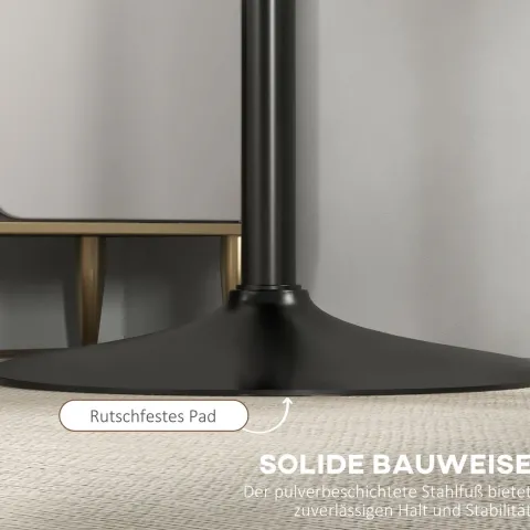 HOMCOM Bartisch Stehtisch Esstisch Runder Tresentisch, Küchentisch für Wohnzimmer, Esszimmer, Stahl, Schwarz, Ø60 x 102 cm