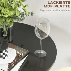 HOMCOM Bartisch Stehtisch Esstisch Runder Tresentisch, Küchentisch für Wohnzimmer, Esszimmer, Stahl, Schwarz, Ø60 x 102 cm