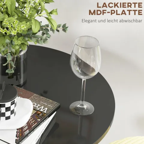 HOMCOM Bartisch Stehtisch Esstisch Runder Tresentisch, Küchentisch für Wohnzimmer, Esszimmer, Stahl, Schwarz, Ø60 x 102 cm