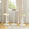 HOMCOM Bartisch Stehtisch Esstisch Runder Tresentisch, Küchentisch für Wohnzimmer, Esszimmer, Stahl, Weiß, Ø60 x 102 cm
