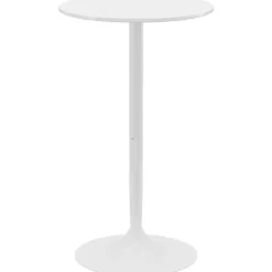 HOMCOM Bartisch Stehtisch Esstisch Runder Tresentisch, Küchentisch für Wohnzimmer, Esszimmer, Stahl, Weiß, Ø60 x 102 cm