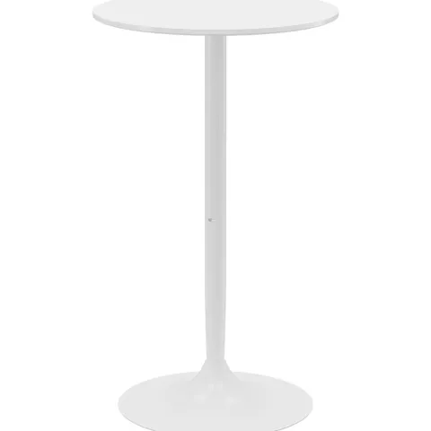 HOMCOM Bartisch Stehtisch Esstisch Runder Tresentisch, Küchentisch für Wohnzimmer, Esszimmer, Stahl, Weiß, Ø60 x 102 cm