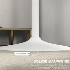 HOMCOM Bartisch Stehtisch Esstisch Runder Tresentisch, Küchentisch für Wohnzimmer, Esszimmer, Stahl, Weiß, Ø60 x 102 cm