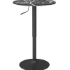 HOMCOM Bartisch Stehtisch Runder Esstisch für 2 Personen, Küchentisch mit Marmoroptik für Wohnzimmer, Esszimmer, kleine Räume, Schwarz, Ø60 x 68-93,5cm