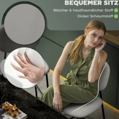 HOMCOM 2er-Set Barhocker, Bistrohocker mit Fußstütze, Barstuhl, Samt-Bezug, Küchenstuhl, Tresenhocker-Set mit Stahlbeinen für Wohnzimmer, Esszimmer, Hellgrau, 45 x 49 x 102 cm