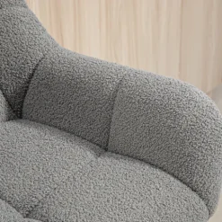 HOMCOM 2er-Set Barhocker Höhenverstellbar mit 360° Drehfunktion Barstuhl Küchenstühle Bistrohocker mit Fleece-Optik, Lehne und Fußstütze für Küche, Bartheke, Esszimmer 57,5 x 52,5 x 93-114 cm Grau