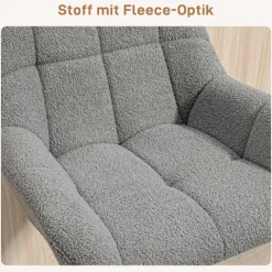 HOMCOM 2er-Set Barhocker Höhenverstellbar mit 360° Drehfunktion Barstuhl Küchenstühle Bistrohocker mit Fleece-Optik, Lehne und Fußstütze für Küche, Bartheke, Esszimmer 57,5 x 52,5 x 93-114 cm Grau