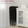 HOMCOM 4er-Set Klappstühle, Tragbare Bürostuhl mit Kissen, Stahlbeine, Faltstuhl für Büro Empfang Wartezimmer, Kunstleder, Schwarz