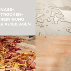HOMCOM 3-in-1 Nass-Trockensauger 1200 W Staubsauger mit 20L Edelstahlbehälter Ø32mm Schlauchsystem Blasfunktion Dreifaches Filtersystem Rollen, Bodenstaubsauger Silber+Gelb