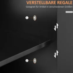 HOMCOM Küchenwagen Servierwagen mit Arbeitsplatte Küchentrolley mit Gewürzregal, Handtuchhalter für Wohnzimmer Esszimmer Schwarz 109 x 40 x 89 cm