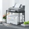 HOMCOM Mikrowellenregal erweiterbares 2-Stufig Mikrowellen Regal mit 3 Haken Küchenregal Stehend Küchen Organizer Mikrowellenständer Mikrowellenhalter Küchenaufbewahrung für Arbeitsplatte Schwarz