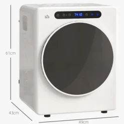 HOMCOM Mini Ablufttrockner 3 kg Wäschetrockner mit Desinfektion, 6 Programmen, 1000W Trockner mit Touch-Screen, 3 Temperaturen und Timer, für Wohnmobile, Haus, Weiß