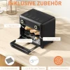 HOMCOM Minibackofen mit Umluft, 10L Heißluftfritteuse, Backofen Klein mit 60-Min-Timer und Innenbeleuchtung, 80-230℃, 3 Einschubebenen, Zubehör Spülmaschinenfest, 1000W, Schwarz