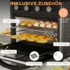HOMCOM Minibackofen mit Umluft 30L Mini Ofen mit Backblech, Grillrost und Krümelblech, 90 °C-230 °C Heißluftfritteuse mit 7 Modi, Frittierkorb, 60 Min. Timer, 1600W, Metall