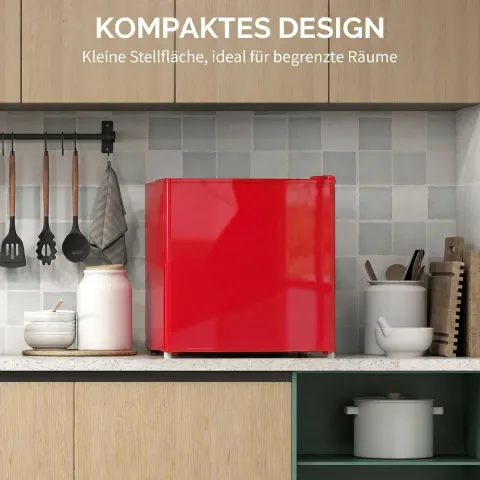 HOMCOM Mini-Gefrierschrank 35 L Gefrierbox elektrisch freistehend 45 W Mini Gefriertruhe Minikühlschrank 41dB -14 bis -24℃ 5-stufige Temperaturregelung 47 x 44,2 x 48,8 cm Rot