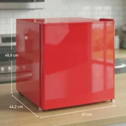 HOMCOM Mini-Gefrierschrank 35 L Gefrierbox elektrisch freistehend 45 W Mini Gefriertruhe Minikühlschrank 41dB -14 bis -24℃ 5-stufige Temperaturregelung 47 x 44,2 x 48,8 cm Rot