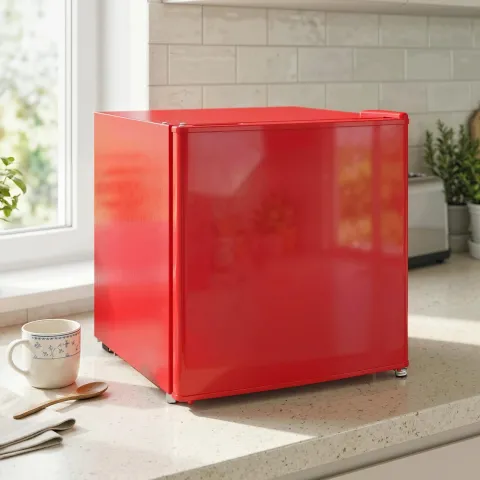HOMCOM Mini-Gefrierschrank 35 L Gefrierbox elektrisch freistehend 45 W Mini Gefriertruhe Minikühlschrank 41dB -14 bis -24℃ 5-stufige Temperaturregelung 47 x 44,2 x 48,8 cm Rot