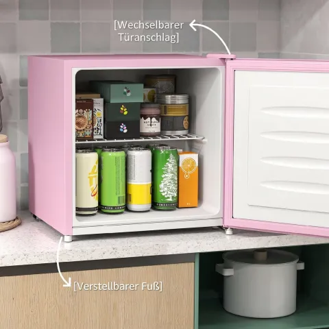 HOMCOM Mini-Gefrierschrank 35 L Gefrierbox elektrisch freistehend 45 W Mini Gefriertruhe Minikühlschrank 41dB -14 bis -24℃ 5-stufige Temperaturregelung 47 x 44,2 x 48,8 cm Rosa