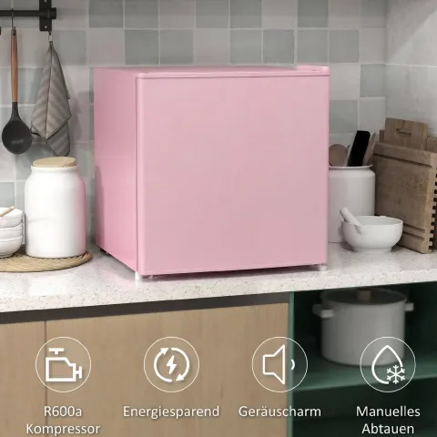 HOMCOM Mini-Gefrierschrank 35 L Gefrierbox elektrisch freistehend 45 W Mini Gefriertruhe Minikühlschrank 41dB -14 bis -24℃ 5-stufige Temperaturregelung 47 x 44,2 x 48,8 cm Rosa