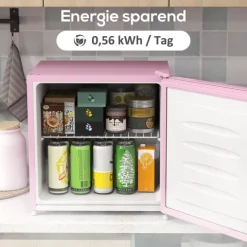 HOMCOM Mini-Gefrierschrank 35 L Gefrierbox elektrisch freistehend 45 W Mini Gefriertruhe Minikühlschrank 41dB -14 bis -24℃ 5-stufige Temperaturregelung 47 x 44,2 x 48,8 cm Rosa