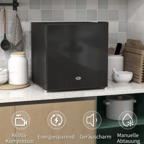 HOMCOM Mini-Gefrierschrank 35 L Gefrierbox elektrisch freistehend 45 W Mini Gefriertruhe Minikühlschrank 41dB -14 bis -24℃ 5-stufige Temperaturregelung 47 x 44,2 x 48,8 cm Schwarz