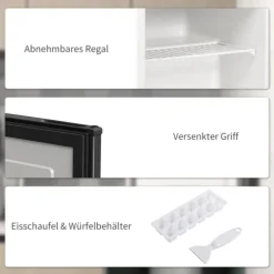 HOMCOM Mini-Gefrierschrank 35 L Gefrierbox elektrisch freistehend 45 W Mini Gefriertruhe Minikühlschrank 41dB -14 bis -24℃ 5-stufige Temperaturregelung 47 x 44,2 x 48,8 cm Schwarz
