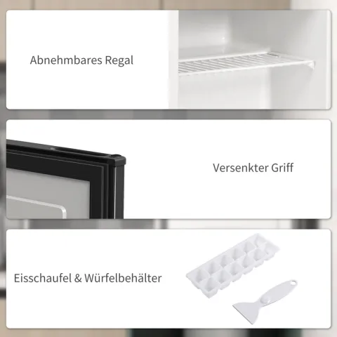 HOMCOM Mini-Gefrierschrank 35 L Gefrierbox elektrisch freistehend 45 W Mini Gefriertruhe Minikühlschrank 41dB -14 bis -24℃ 5-stufige Temperaturregelung 47 x 44,2 x 48,8 cm Schwarz