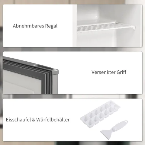 HOMCOM Mini-Gefrierschrank 35 L Gefrierbox elektrisch freistehend 45 W Mini Gefriertruhe Minikühlschrank 41dB -14 bis -24℃ 5-stufige Temperaturregelung 47 x 44,2 x 48,8 cm Grau