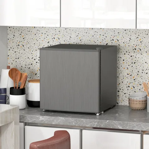 HOMCOM Mini-Gefrierschrank 35 L Gefrierbox elektrisch freistehend 45 W Mini Gefriertruhe Minikühlschrank 41dB -14 bis -24℃ 5-stufige Temperaturregelung 47 x 44,2 x 48,8 cm Grau