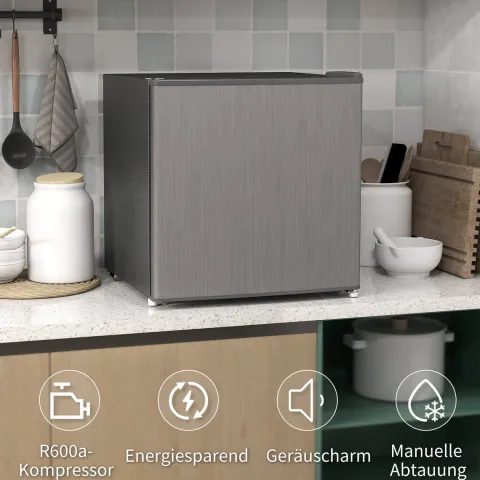 HOMCOM Mini-Gefrierschrank 35 L Gefrierbox elektrisch freistehend 45 W Mini Gefriertruhe Minikühlschrank 41dB -14 bis -24℃ 5-stufige Temperaturregelung 47 x 44,2 x 48,8 cm Grau