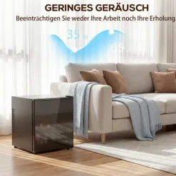 HOMCOM Mini Kühlschrank 44L/46 Dosen Kleiner Kühlschrank mit einstellbarem Thermostat, verstellbaren Einlegeböden, Innenbeleuchtung, Verstellbare Fußpolster für Schlafzimmer, Büro, Wohnheim, Schwarz
