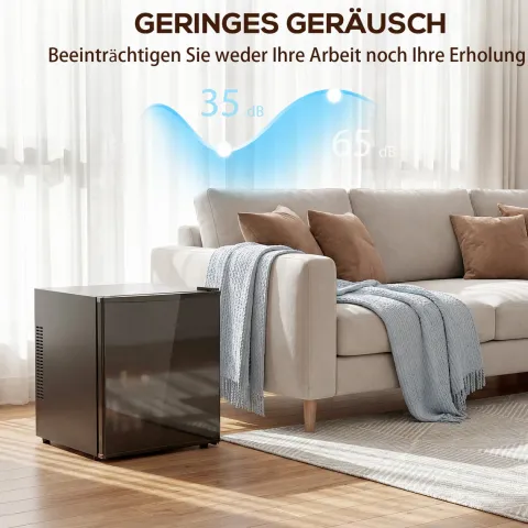 HOMCOM Mini Kühlschrank 44L/46 Dosen Kleiner Kühlschrank mit einstellbarem Thermostat, verstellbaren Einlegeböden, Innenbeleuchtung, Verstellbare Fußpolster für Schlafzimmer, Büro, Wohnheim, Schwarz