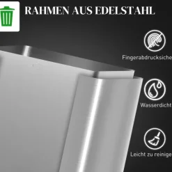 HOMCOM Mülleimer Küche 3 x 20 L Treteimer mit Softclose-Deckel und Pedal Mülltrennsystem 3 Fächer inkl. Inneneimer Abfalleimer Abfallsammler, Edelstahl, Silber, 61,9 x 36,6 x 56,7 cm
