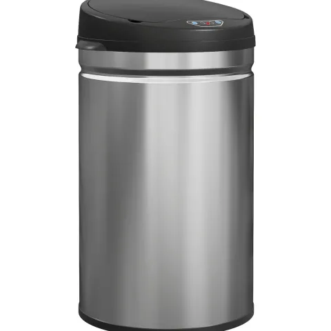 HOMCOM Mülleimer mit Sensor 30L Edelstahl Automatischer Leiser Mülleimer mit Soft-Close-Deckel, Bewegungssensor, Fingerabdruckresistente Abfalleimer für Büro, Schlafzimmer, Küchen Silber
