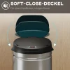 HOMCOM Mülleimer mit Sensor 42L Edelstahl Automatischer Leiser Mülleimer mit Soft-Close-Deckel, Bewegungssensor, Fingerabdruckresistente Abfalleimer für Büro, Schlafzimmer, Küchen Silber