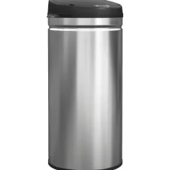 HOMCOM Mülleimer mit Sensor 42L Edelstahl Automatischer Leiser Mülleimer mit Soft-Close-Deckel, Bewegungssensor, Fingerabdruckresistente Abfalleimer für Büro, Schlafzimmer, Küchen Silber