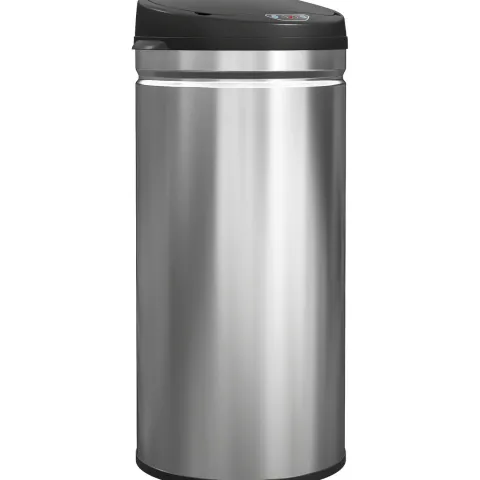 HOMCOM Mülleimer mit Sensor 42L Edelstahl Automatischer Leiser Mülleimer mit Soft-Close-Deckel, Bewegungssensor, Fingerabdruckresistente Abfalleimer für Büro, Schlafzimmer, Küchen Silber