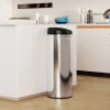 HOMCOM Mülleimer mit Sensor 50L Edelstahl Automatischer Leiser Mülleimer mit Soft-Close-Deckel, Bewegungssensor, Fingerabdruckresistente Abfalleimer für Büro, Schlafzimmer, Küchen Silber