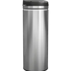 HOMCOM Mülleimer mit Sensor 50L Edelstahl Automatischer Leiser Mülleimer mit Soft-Close-Deckel, Bewegungssensor, Fingerabdruckresistente Abfalleimer für Büro, Schlafzimmer, Küchen Silber