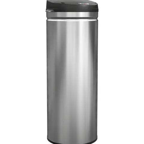 HOMCOM Mülleimer mit Sensor 50L Edelstahl Automatischer Leiser Mülleimer mit Soft-Close-Deckel, Bewegungssensor, Fingerabdruckresistente Abfalleimer für Büro, Schlafzimmer, Küchen Silber
