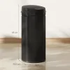 HOMCOM Mülleimer mit Sensor 42L Edelstahl Automatischer Leiser Mülleimer mit Soft-Close-Deckel, Bewegungssensor, Fingerabdruckresistente Abfalleimer für Büro, Schlafzimmer, Küchen Schwarz