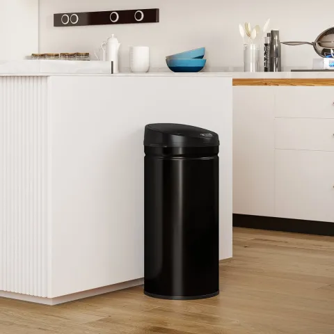 HOMCOM Mülleimer mit Sensor 42L Edelstahl Automatischer Leiser Mülleimer mit Soft-Close-Deckel, Bewegungssensor, Fingerabdruckresistente Abfalleimer für Büro, Schlafzimmer, Küchen Schwarz