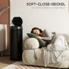 HOMCOM Mülleimer mit Sensor 50L Edelstahl Automatischer Leiser Mülleimer mit Soft-Close-Deckel, Bewegungssensor, Fingerabdruckresistente Abfalleimer für Büro, Schlafzimmer, Küchen Schwarz