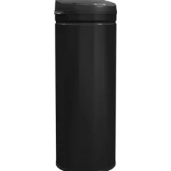 HOMCOM Mülleimer mit Sensor 50L Edelstahl Automatischer Leiser Mülleimer mit Soft-Close-Deckel, Bewegungssensor, Fingerabdruckresistente Abfalleimer für Büro, Schlafzimmer, Küchen Schwarz