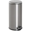 HOMCOM Mülleimer, Ø29,2 x H62,9 cm, Edelstahl, Silber